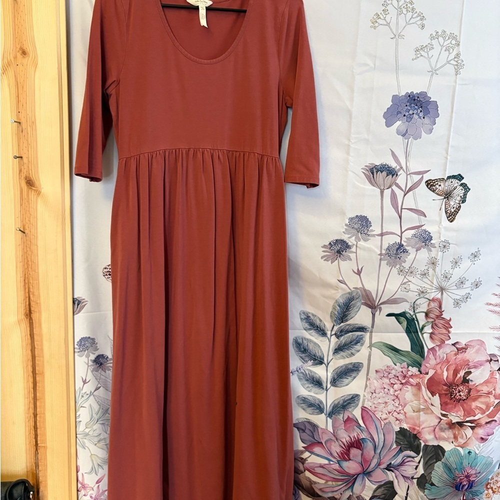 Chic Long Sleeve Terracotta Dress
